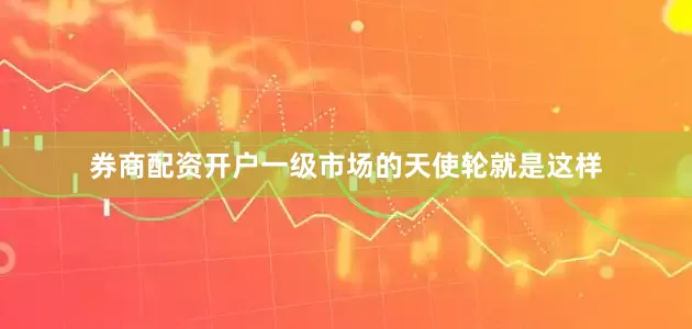 券商配资开户一级市场的天使轮就是这样