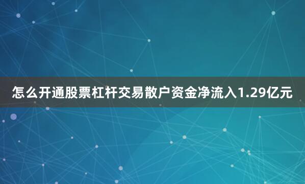 怎么开通股票杠杆交易散户资金净流入1.29亿元